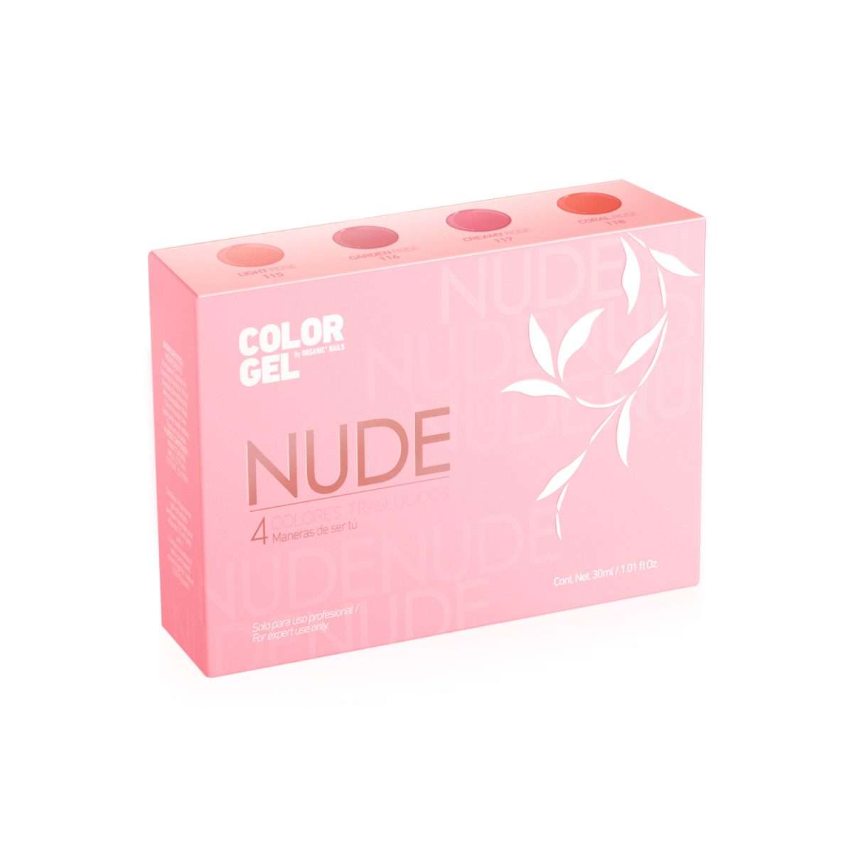 COLOR GEL NUDE TRASLUCIDO 4 PIEZAS 7.5ml