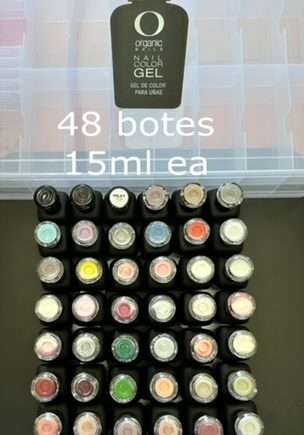Color gel 48 colores surtidos 15ml "incluye contenedor de plastico"