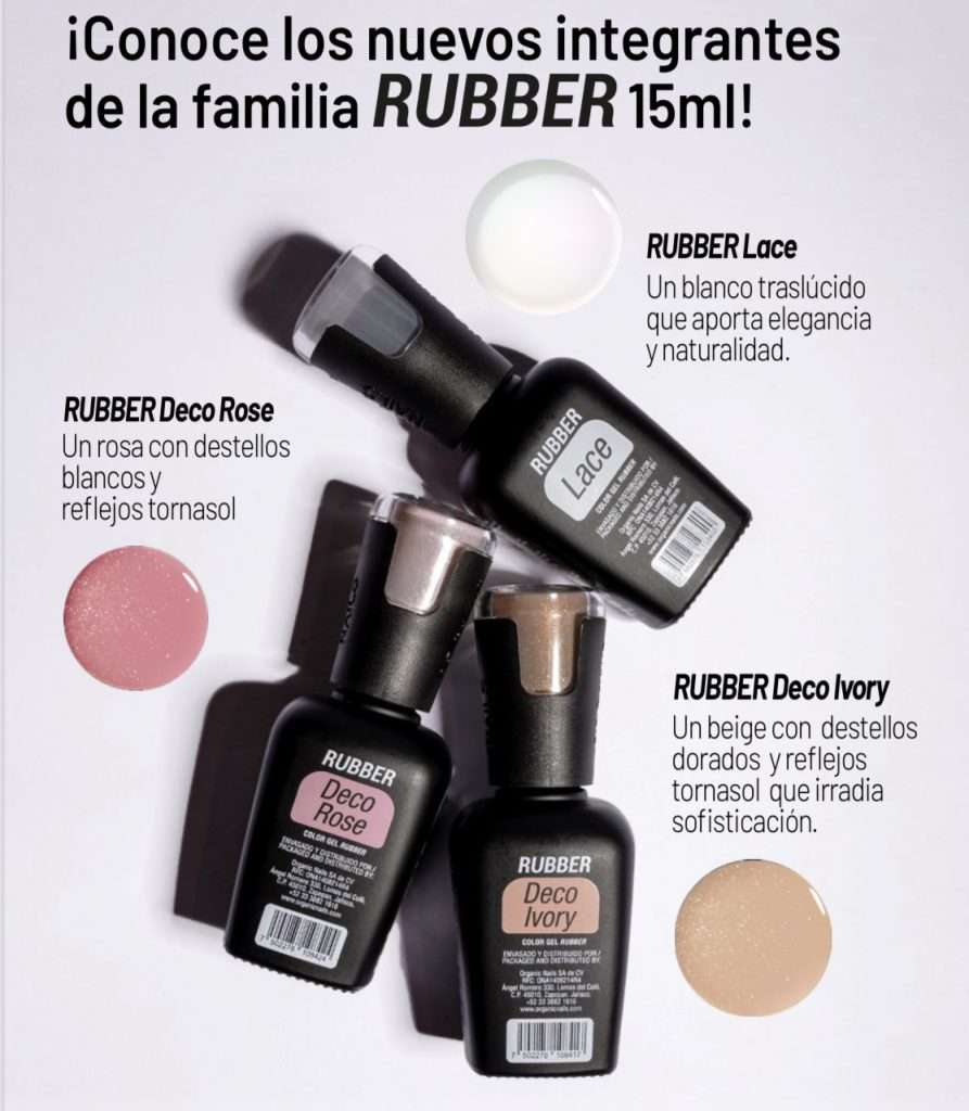 Rubber organic nails 15ml (disponible en 6 colores) - Organic Nails U